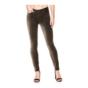 Paige Hoxton Velvet Skinny Jean in Deep Juniper
